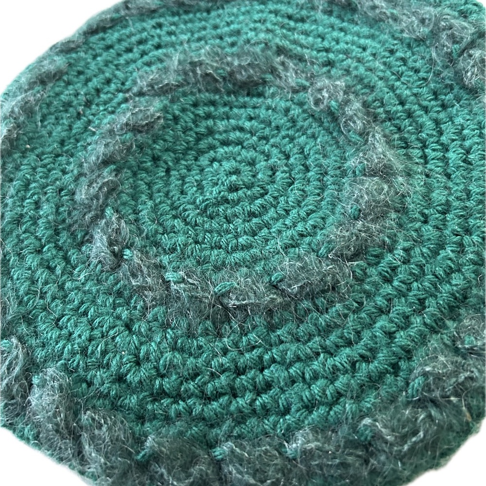 Handmade Green Crochet Beret